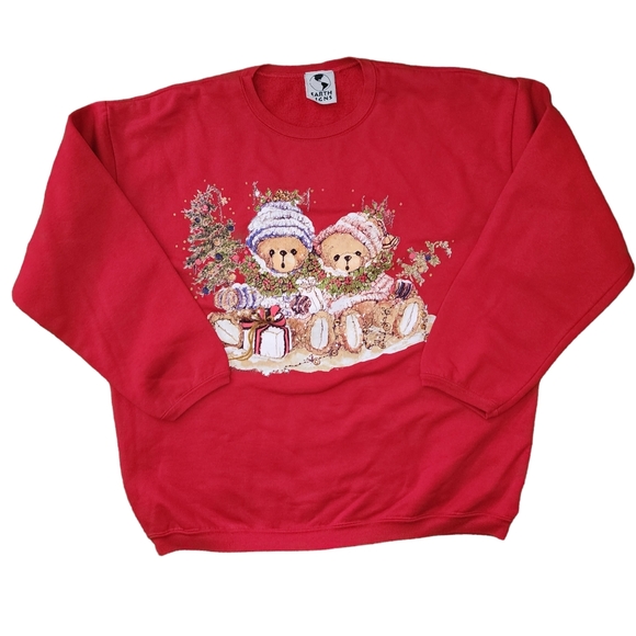 Christmas Bear Vintage Sweatshirt Sz. XL - Picture 1 of 7